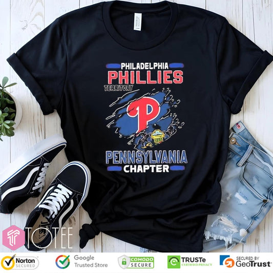 Philadelphia Phillies Baseball Territory Pennsylvania Chapter Torn Logo T-shirt