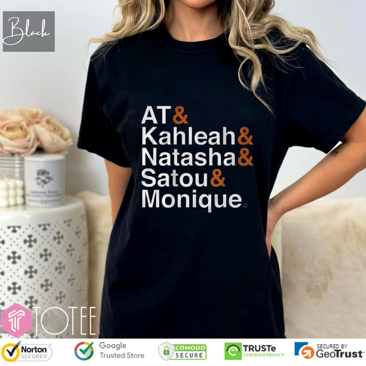 Phoenix Mercury Players Names At Kahleah Natasha Satou Monique T-shirt