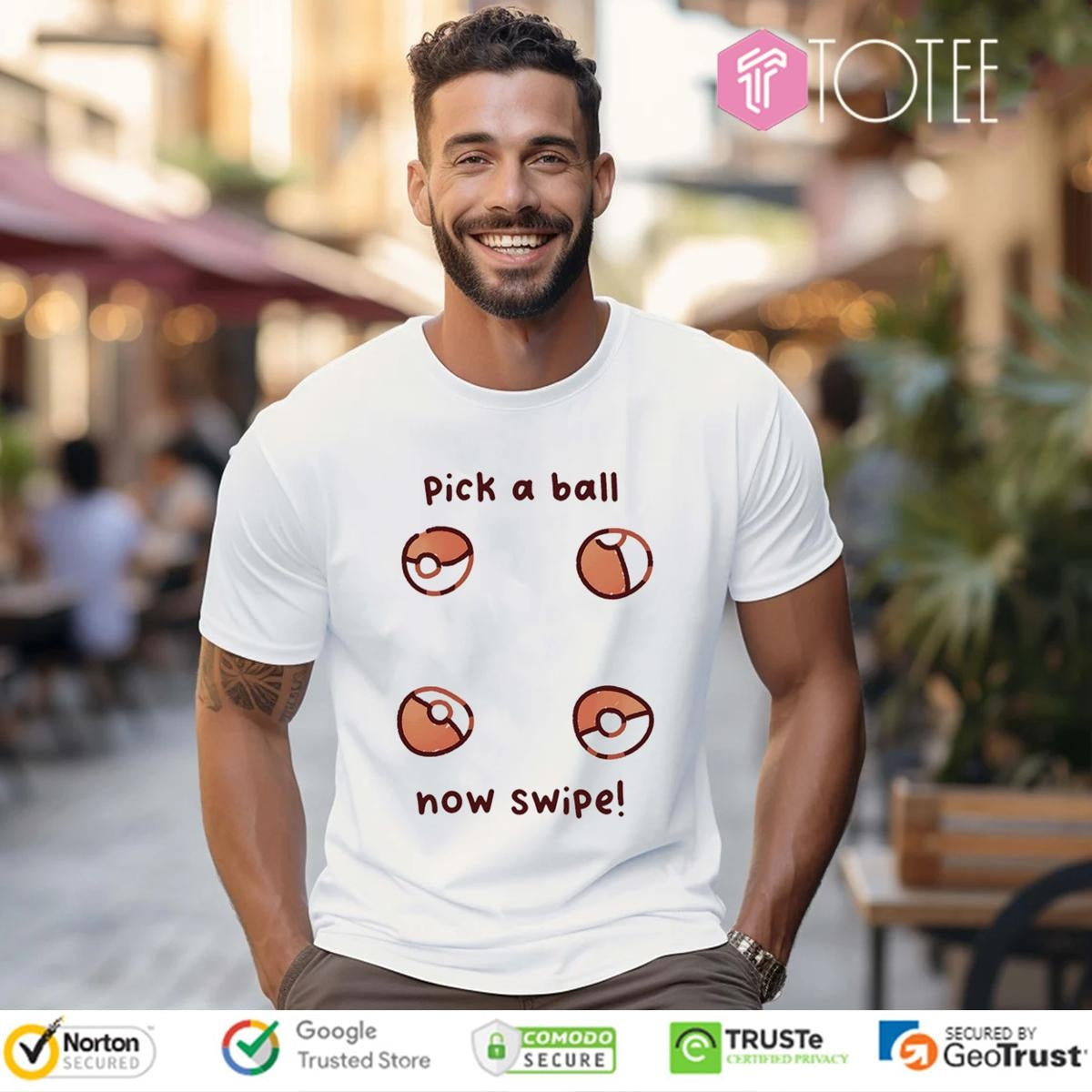 Pick A Ball Now Swipe Pokemon T-shirt