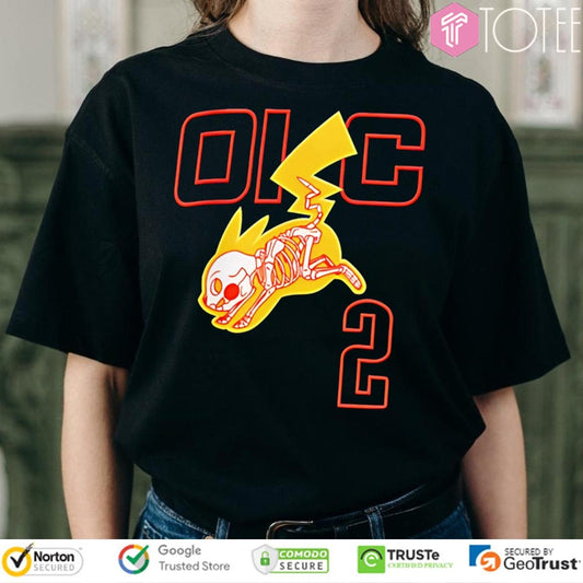 Pikachu X-Ray Pokemon Oklahoma City Thunder T-shirt
