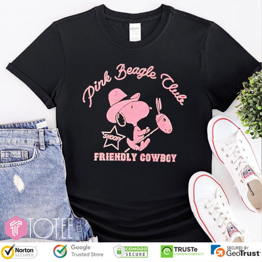 Pink Beagle Club Friendly Cowboy Snoopy T-shirt