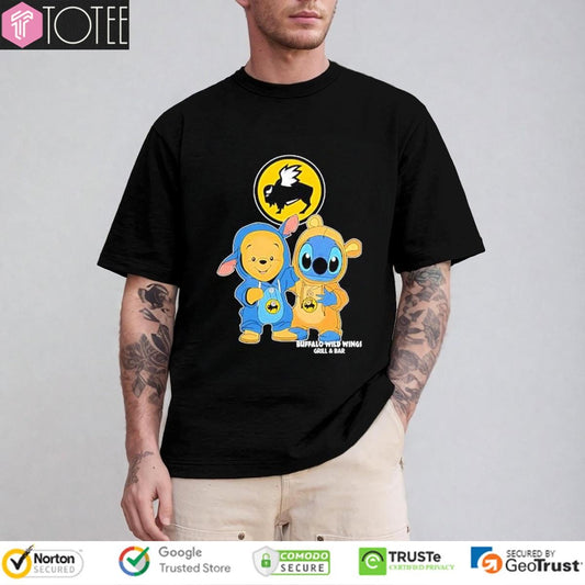 Pooh And Stitch Buffalo Wild Wings Grill And Bar T-shirt