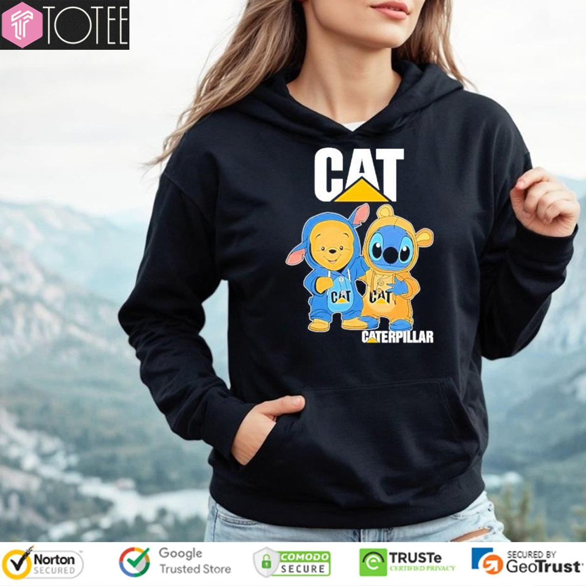 Pooh And Stitch Cat Caterpillar T-shirt