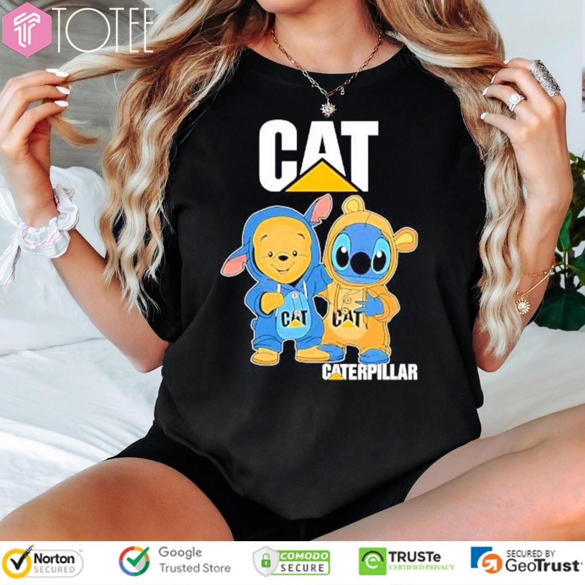 Pooh And Stitch Cat Caterpillar T-shirt