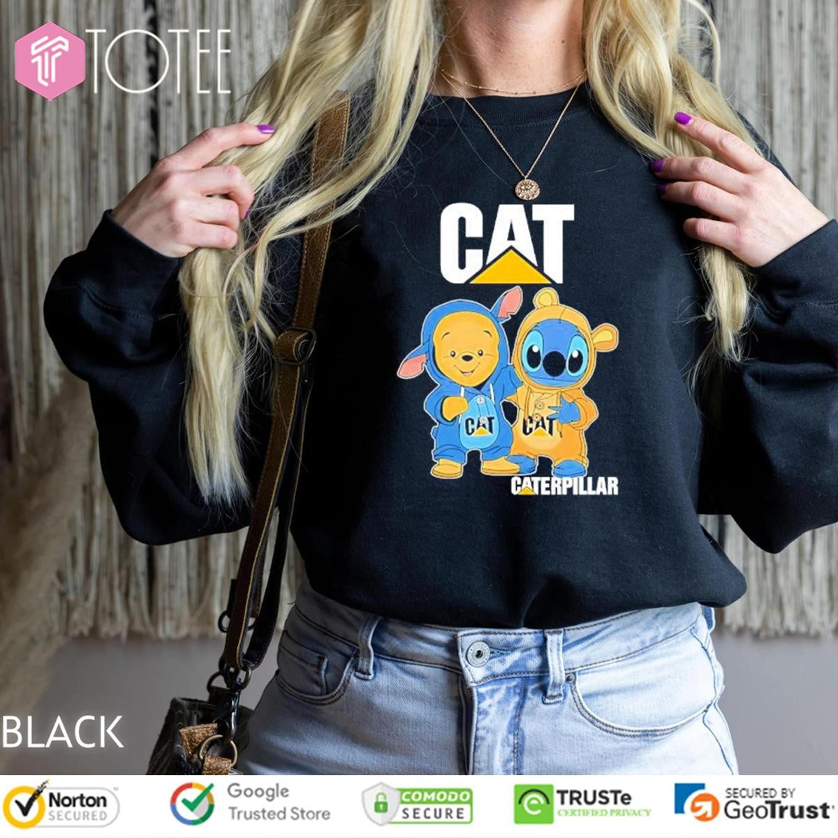 Pooh And Stitch Cat Caterpillar T-shirt