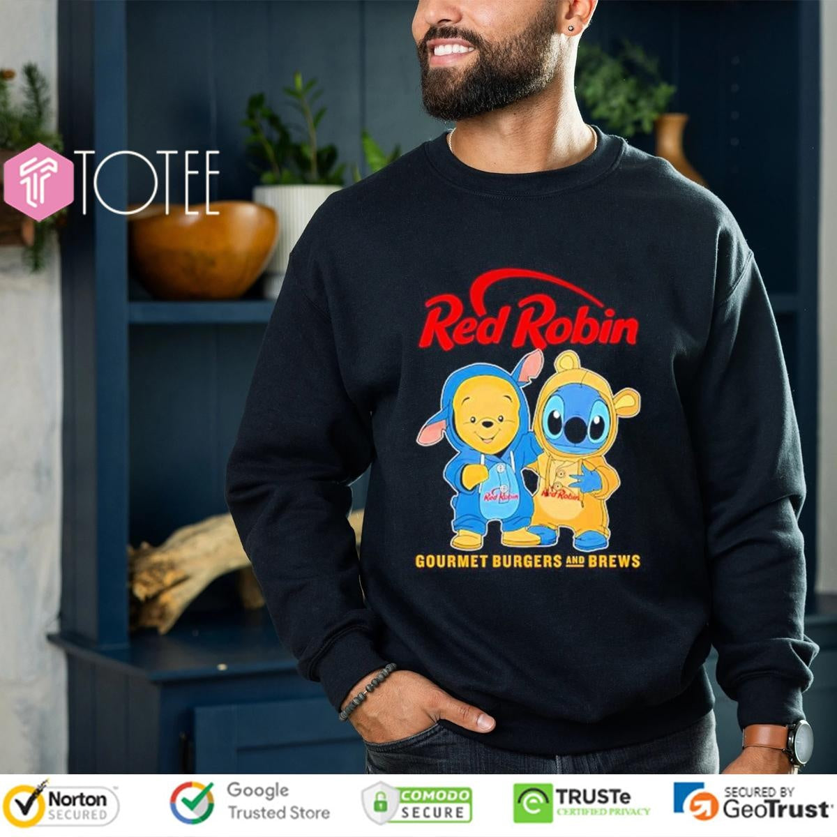 Pooh And Stitch Red Robin Gourmet Burgers And Brews T-shirt