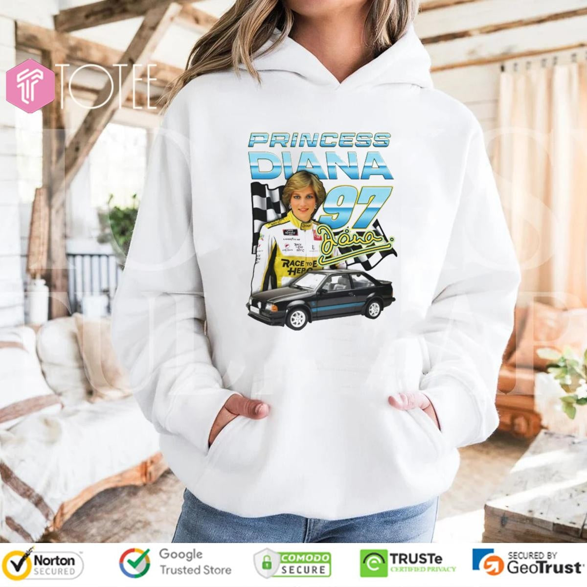 Princess Diana 97 Car Nascar Racing Signature T-shirt