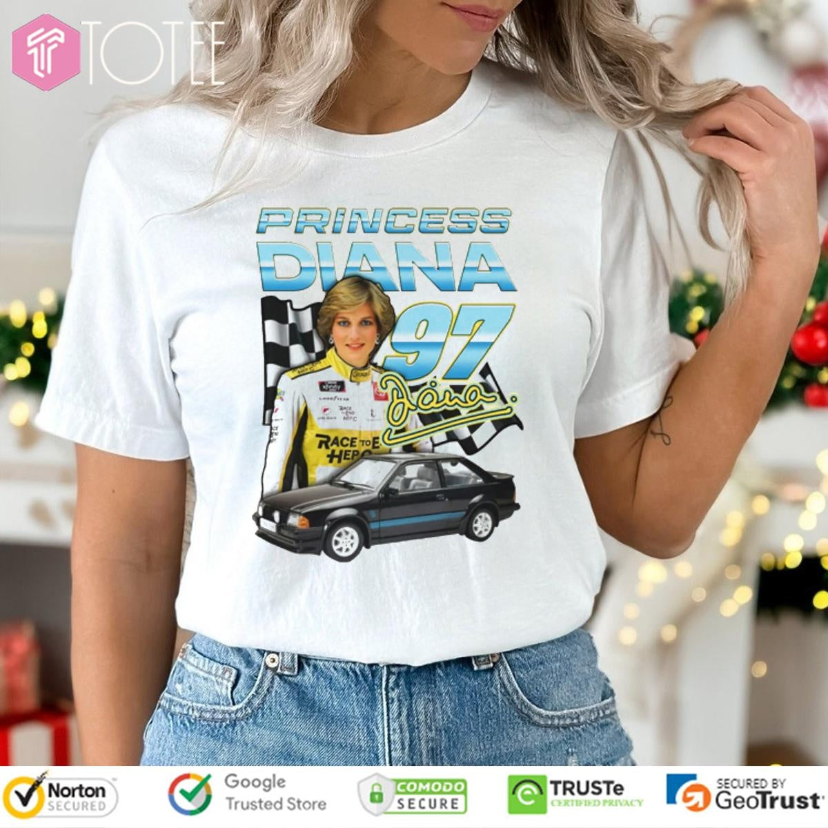 Princess Diana 97 Car Nascar Racing Signature T-shirt