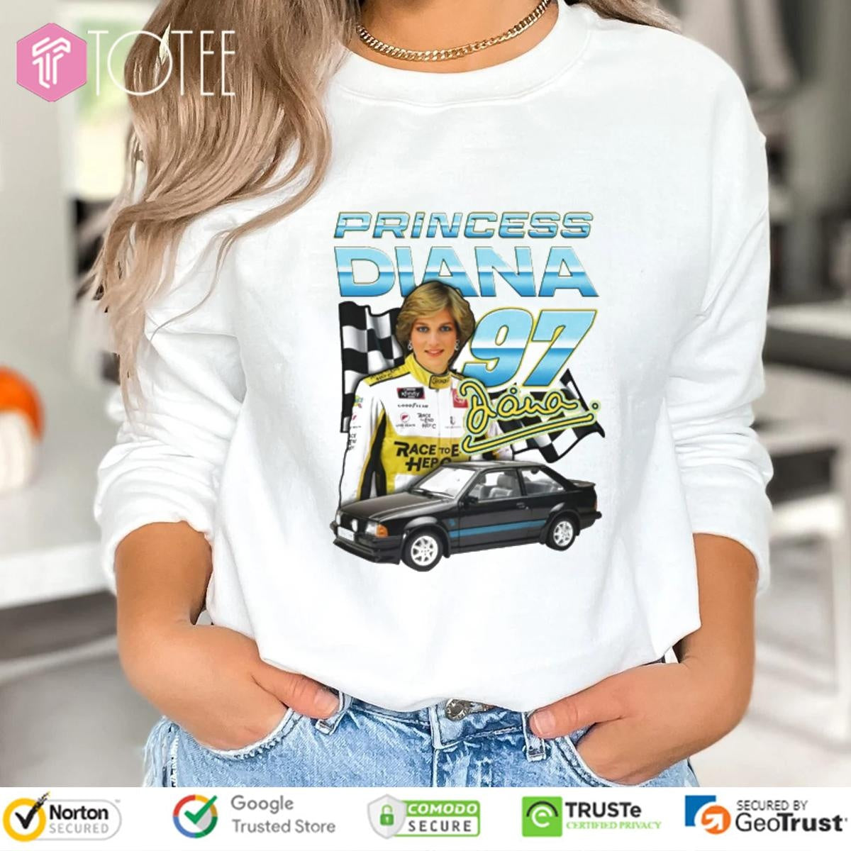 Princess Diana 97 Car Nascar Racing Signature T-shirt