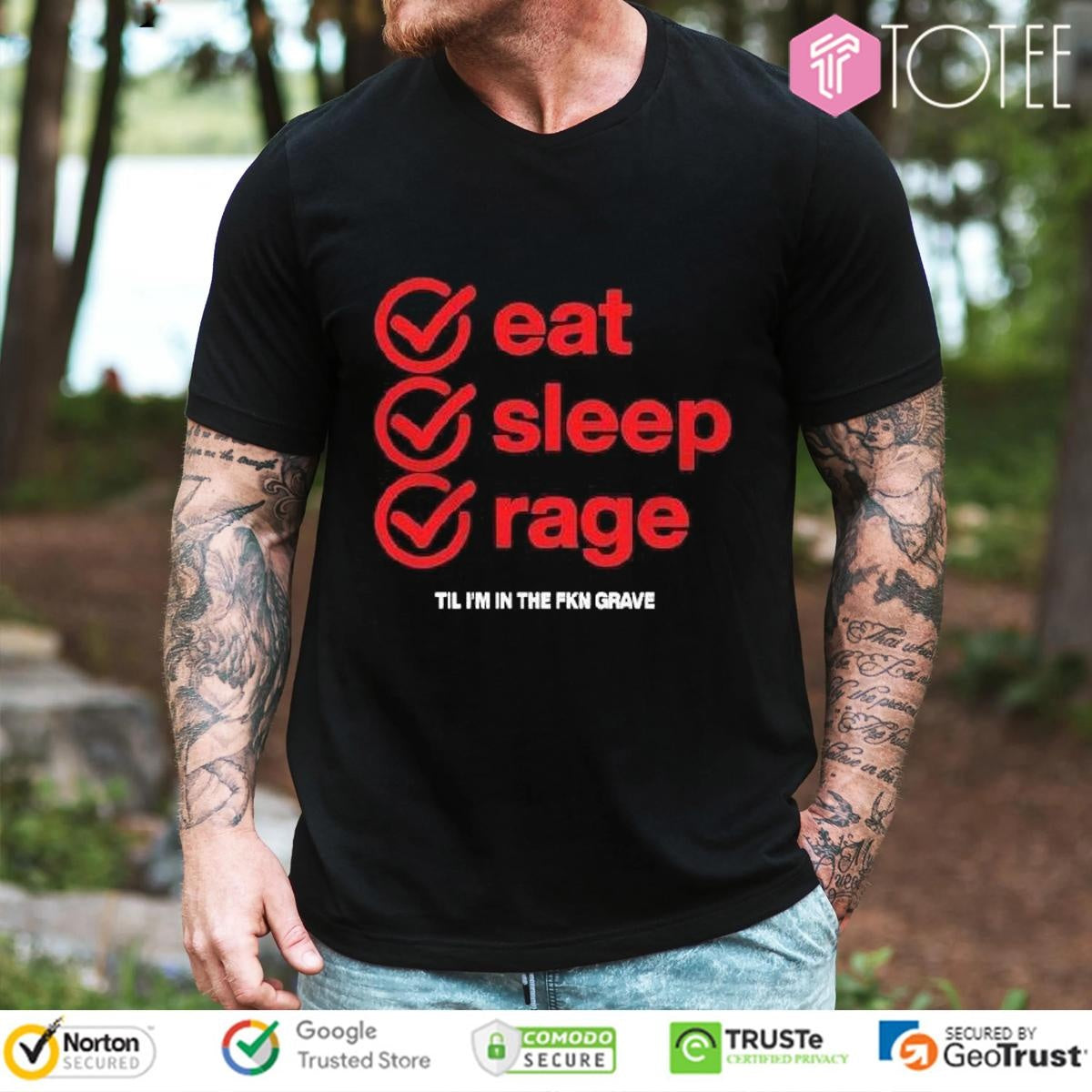 Ray Volpe Eat Sleep Rage Til Im In The Fkn Grave Shirt