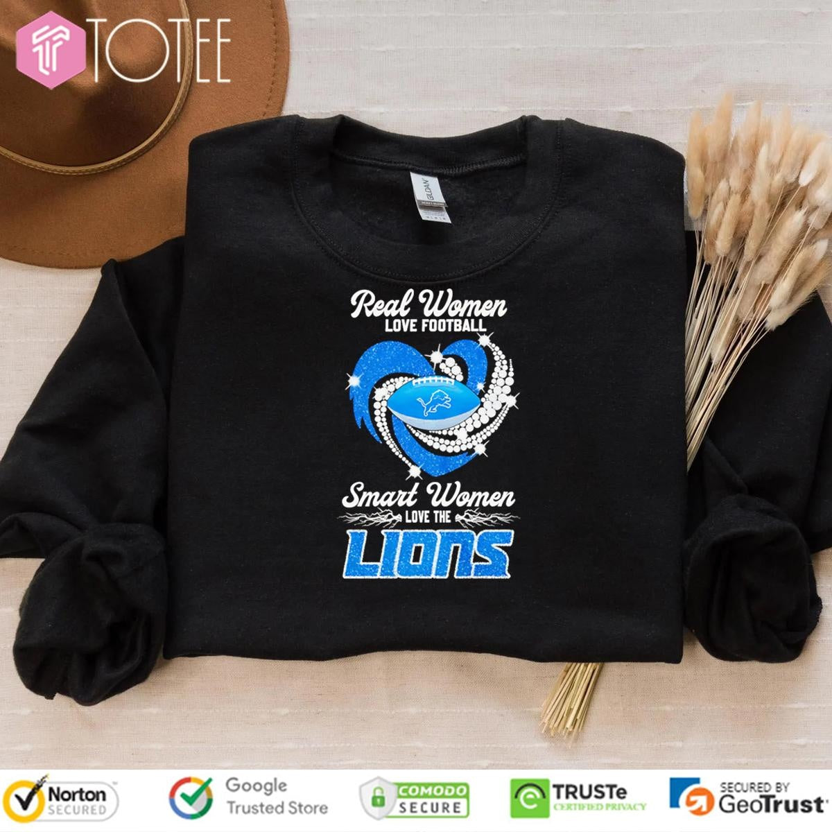 Real Women Love Football Smart Women Love The Detroit Lions T-shirt