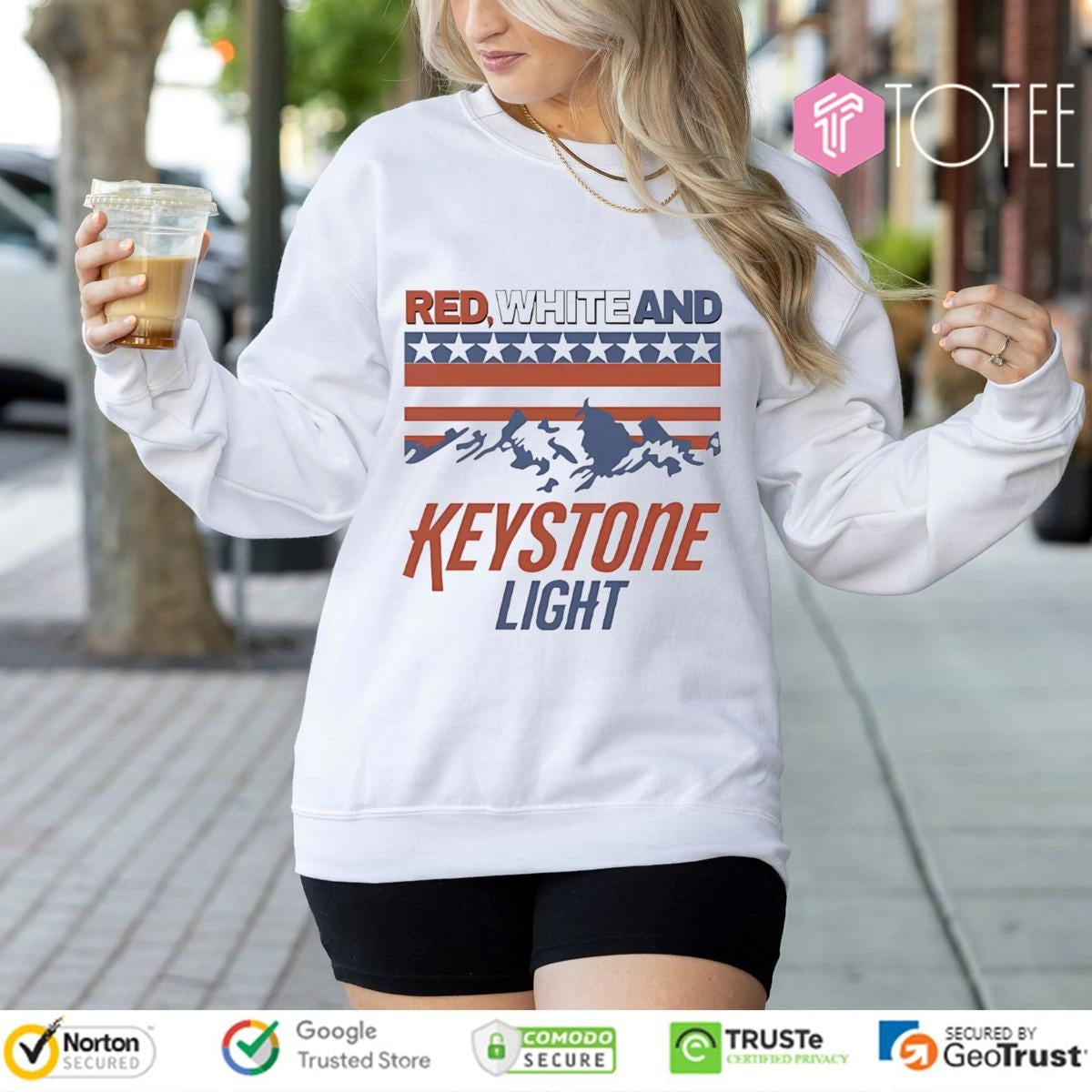 Red White And Blue Keystone Light Beer Happy 4Th Of July T-shirt