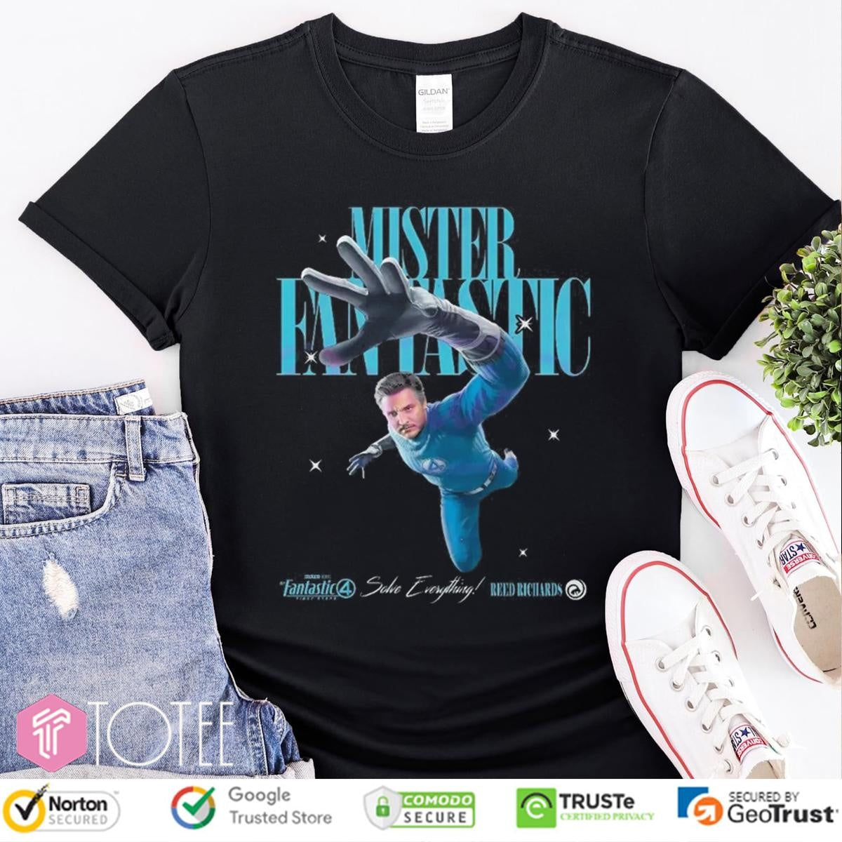 Reed Richards Mister Fantastic Four First Steps Marvel Solve Everything T-shirt