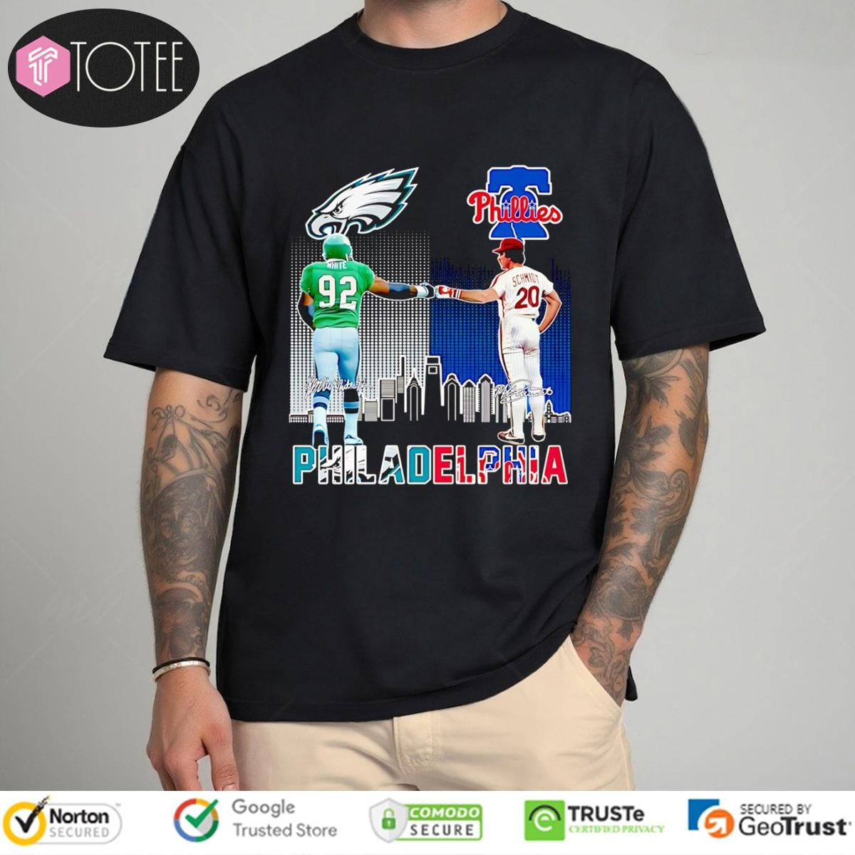 Reggie White Mike Schmidt Philadelphia Sports Teams Eagles Phillies T-shirt
