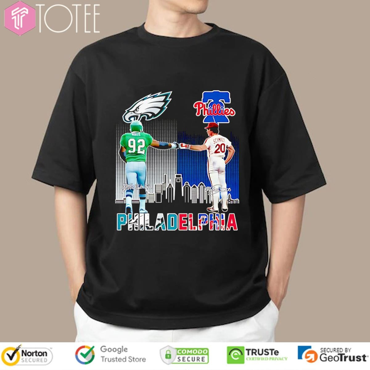 Reggie White Mike Schmidt Philadelphia Sports Teams Eagles Phillies T-shirt