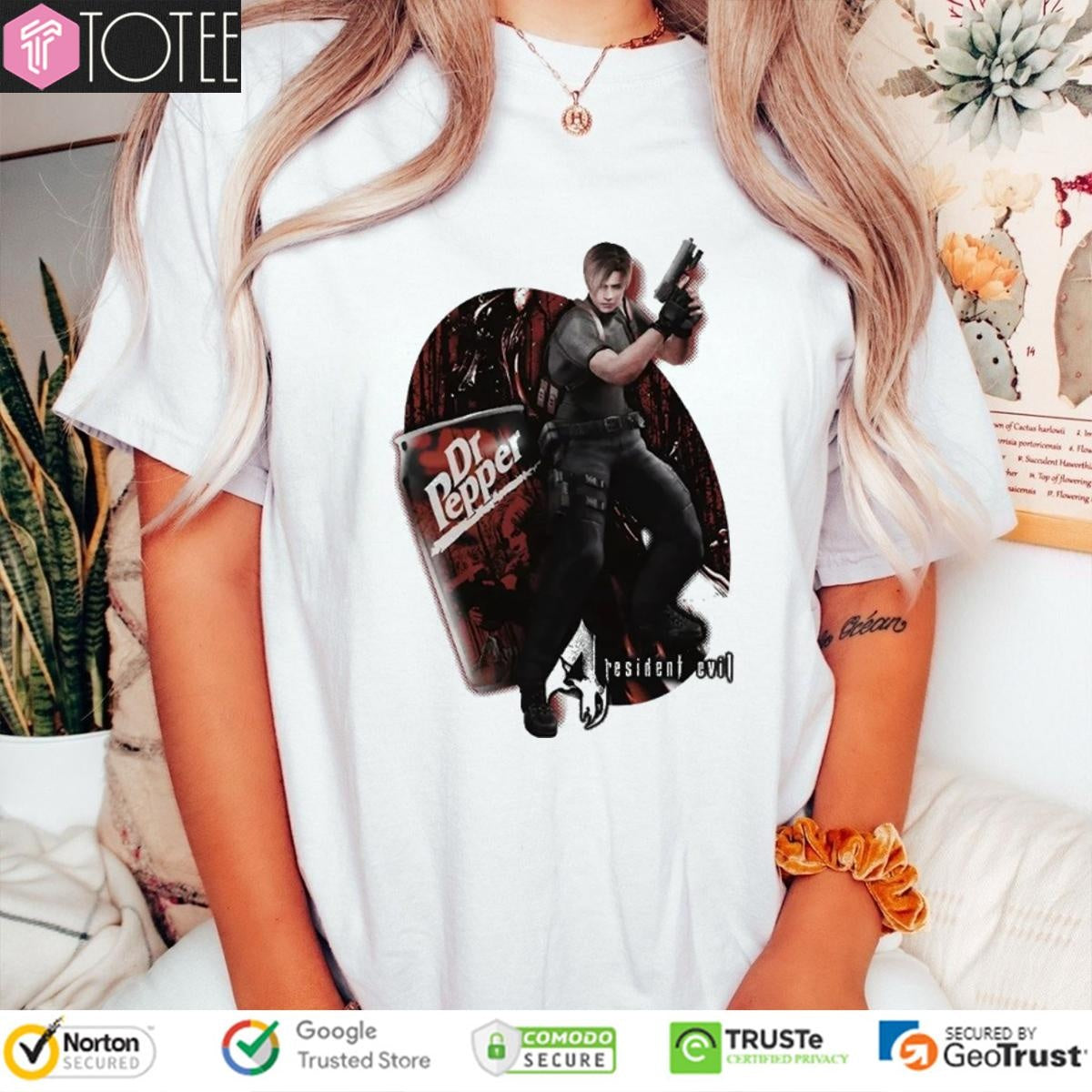 Resident Evil 4 Dr Pepper Drink Video Game T-shirt