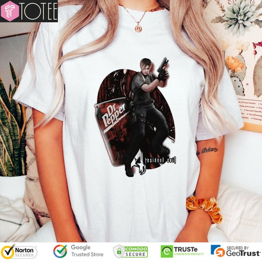 Resident Evil 4 Dr Pepper Drink Video Game T-shirt