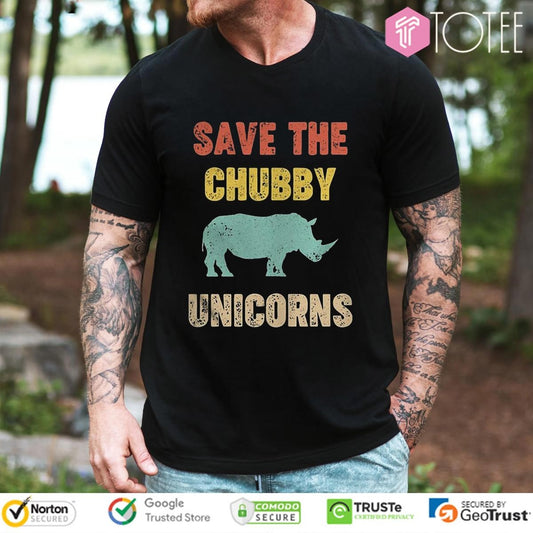 Rhino Save The Chubby Unicorn Vintage T-shirt