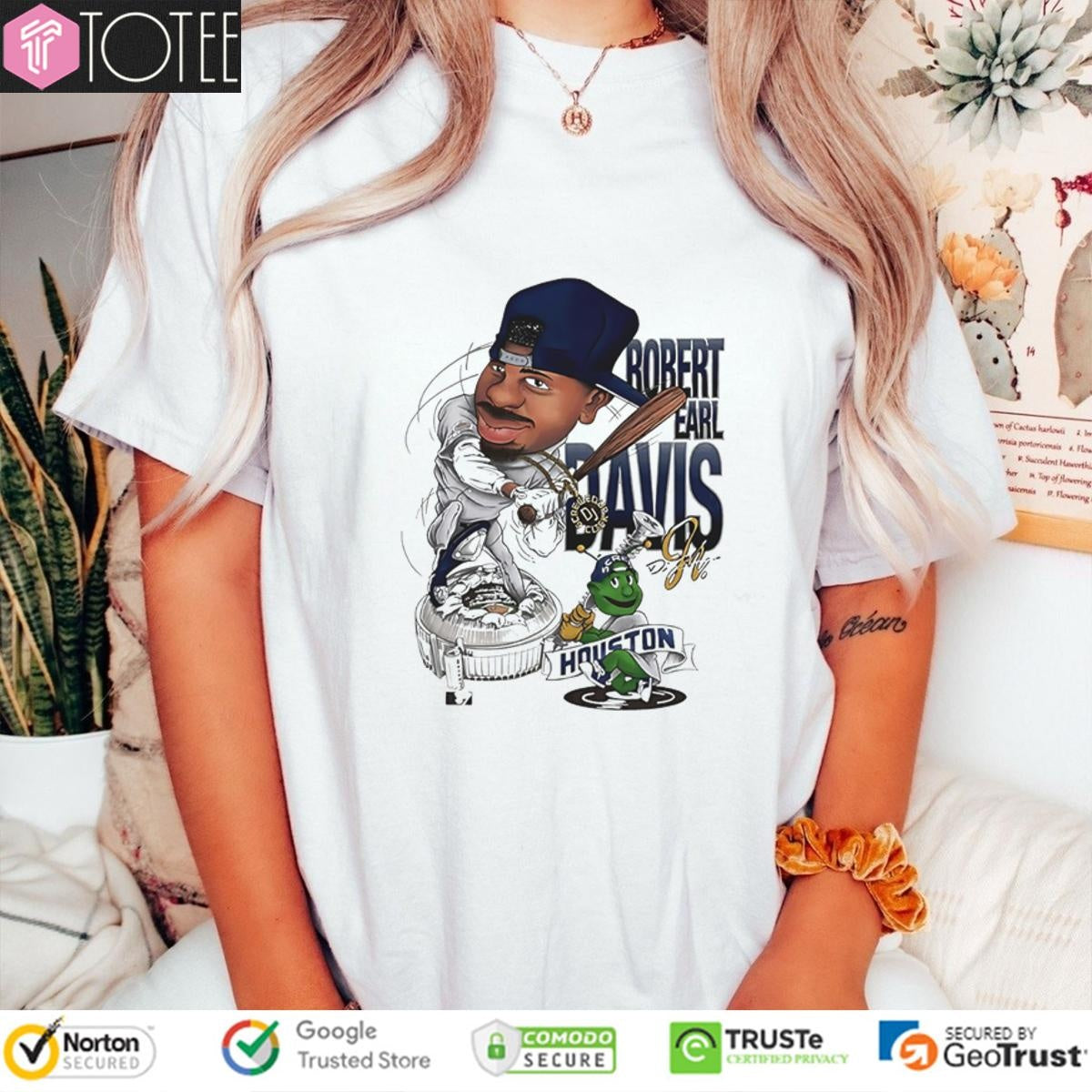 Robert Earl Davis Jr. Dj Screw Houston Baseball Ver Cartoon T-shirt