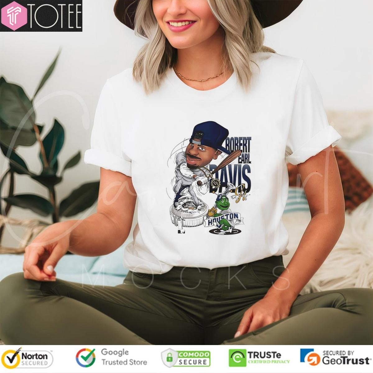 Robert Earl Davis Jr. Dj Screw Houston Baseball Ver Cartoon T-shirt
