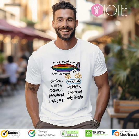 Run Seokjin Bts 2025 World Tour Rainbow Fish K-Pop T-shirt
