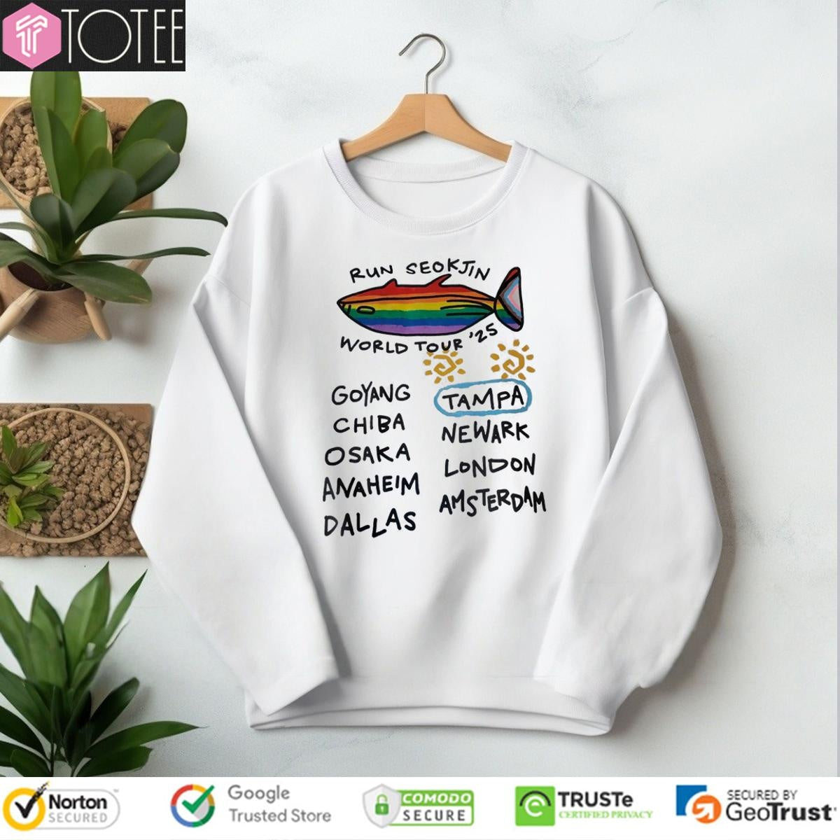 Run Seokjin Bts 2025 World Tour Rainbow Fish K-Pop T-shirt