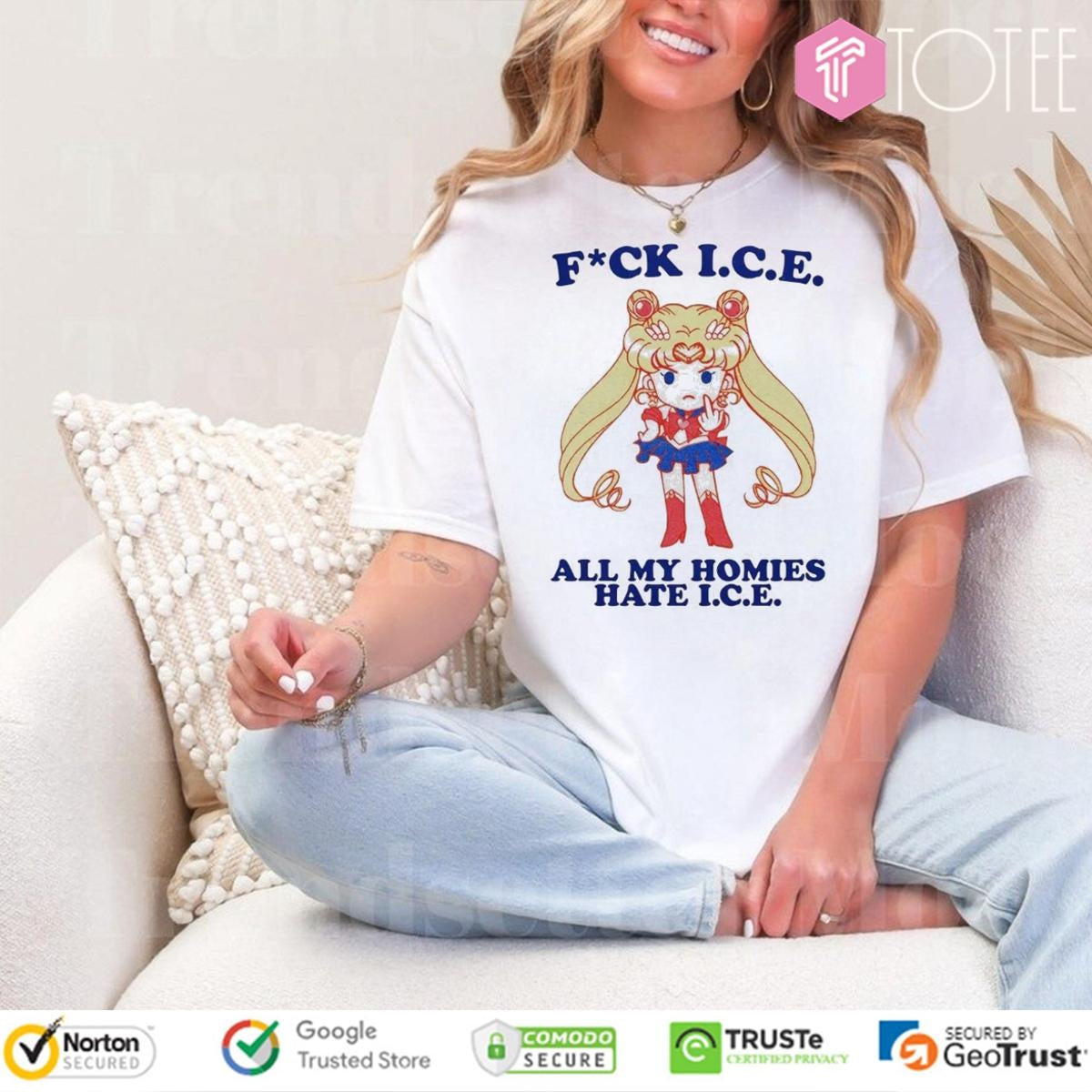 Sailor Moon Fuck Ice All My Homies Hate I.C.E T-shirt