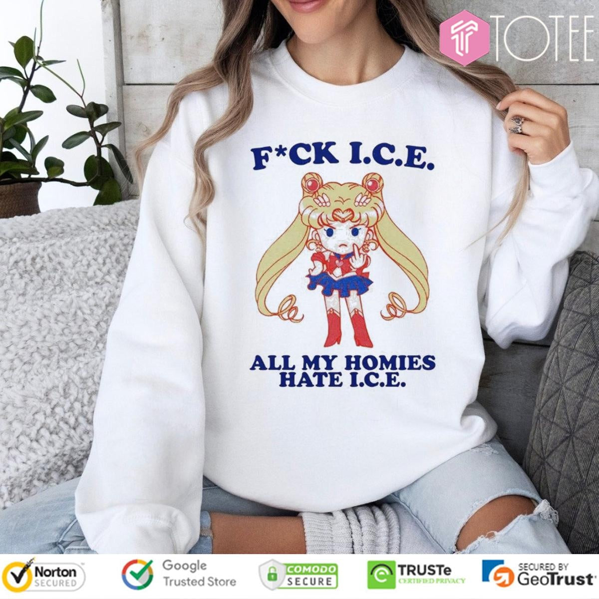 Sailor Moon Fuck Ice All My Homies Hate I.C.E T-shirt