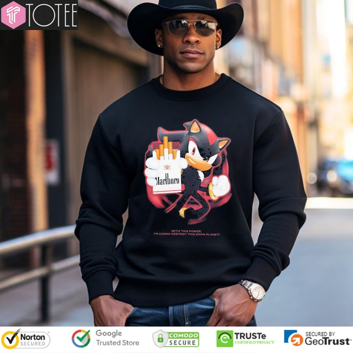 Shadow Marlboro Cigarette With This Power Im Gonna Destroy This Damn Planet T-shirt