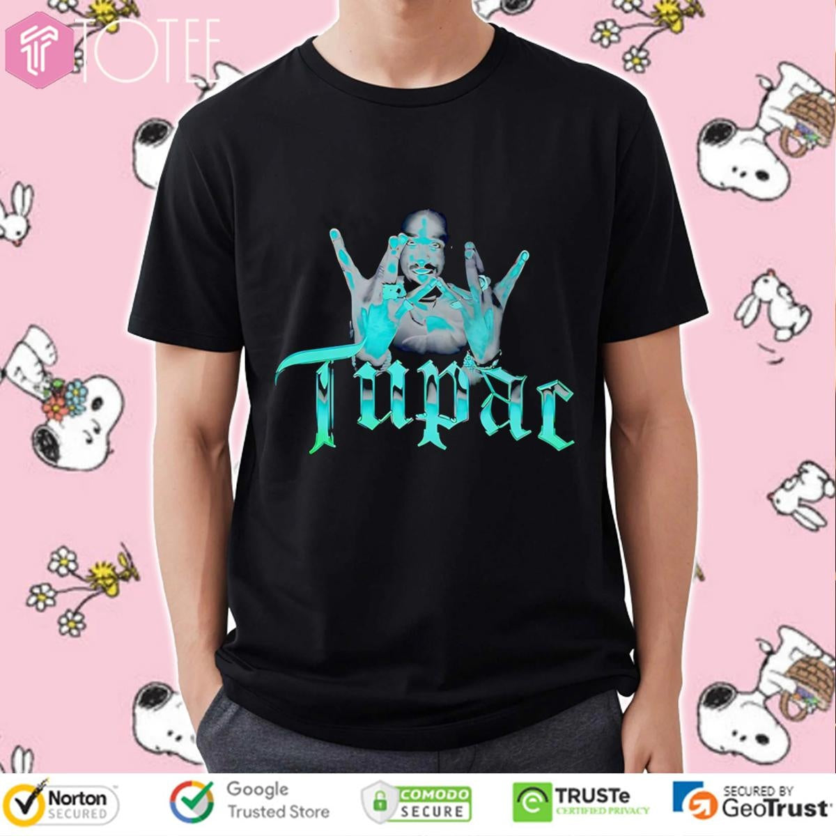 Shakur Tupac Westside West Coast Rap Hip Hop Hand Sign T-shirt