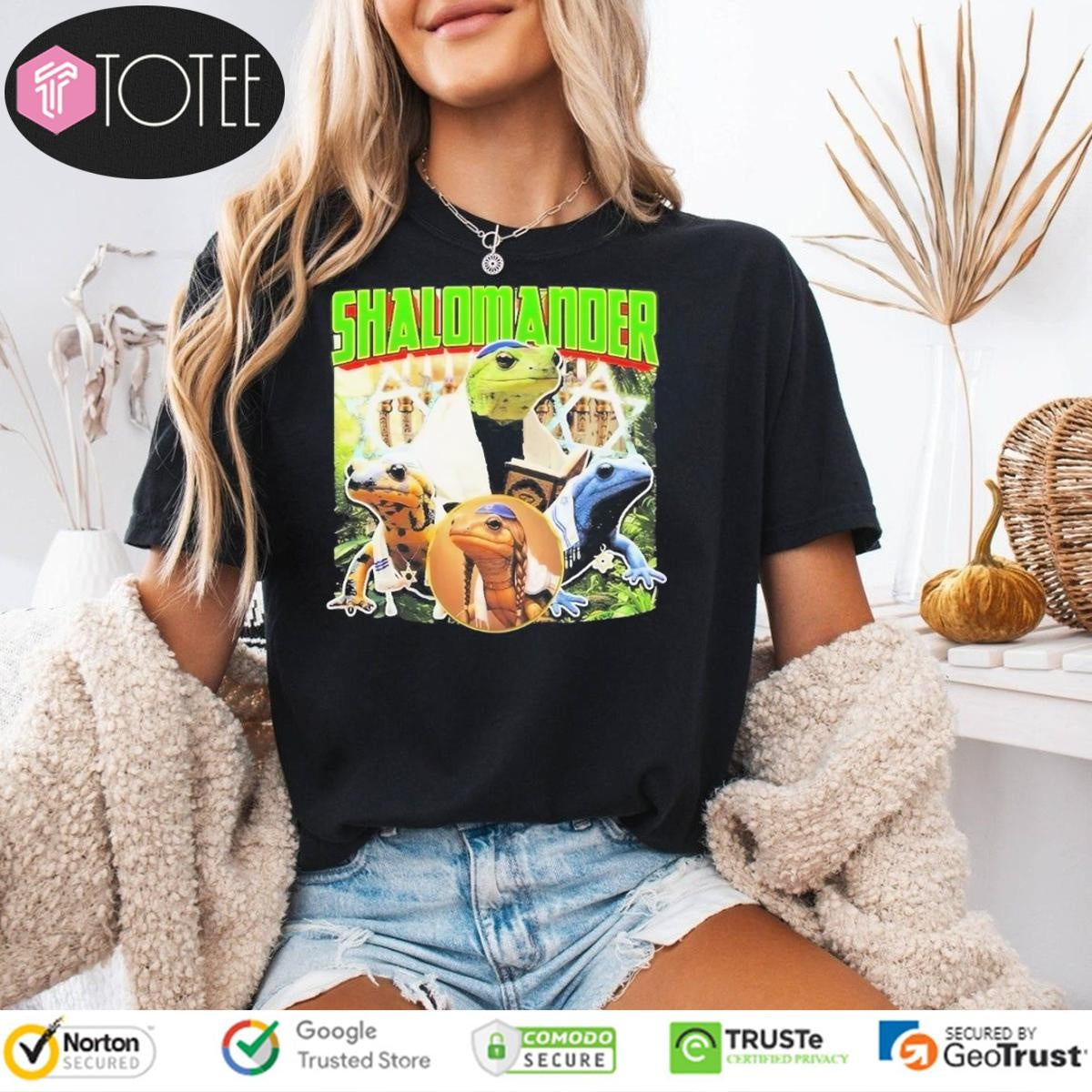 Shalomander Jewish Salamander Vintage Bootleg T-shirt