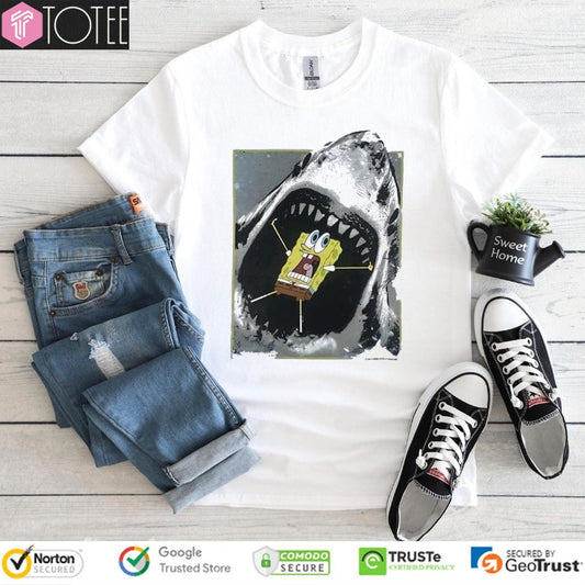 Shark Attack Spongebob Squarepants Jaws T-shirt