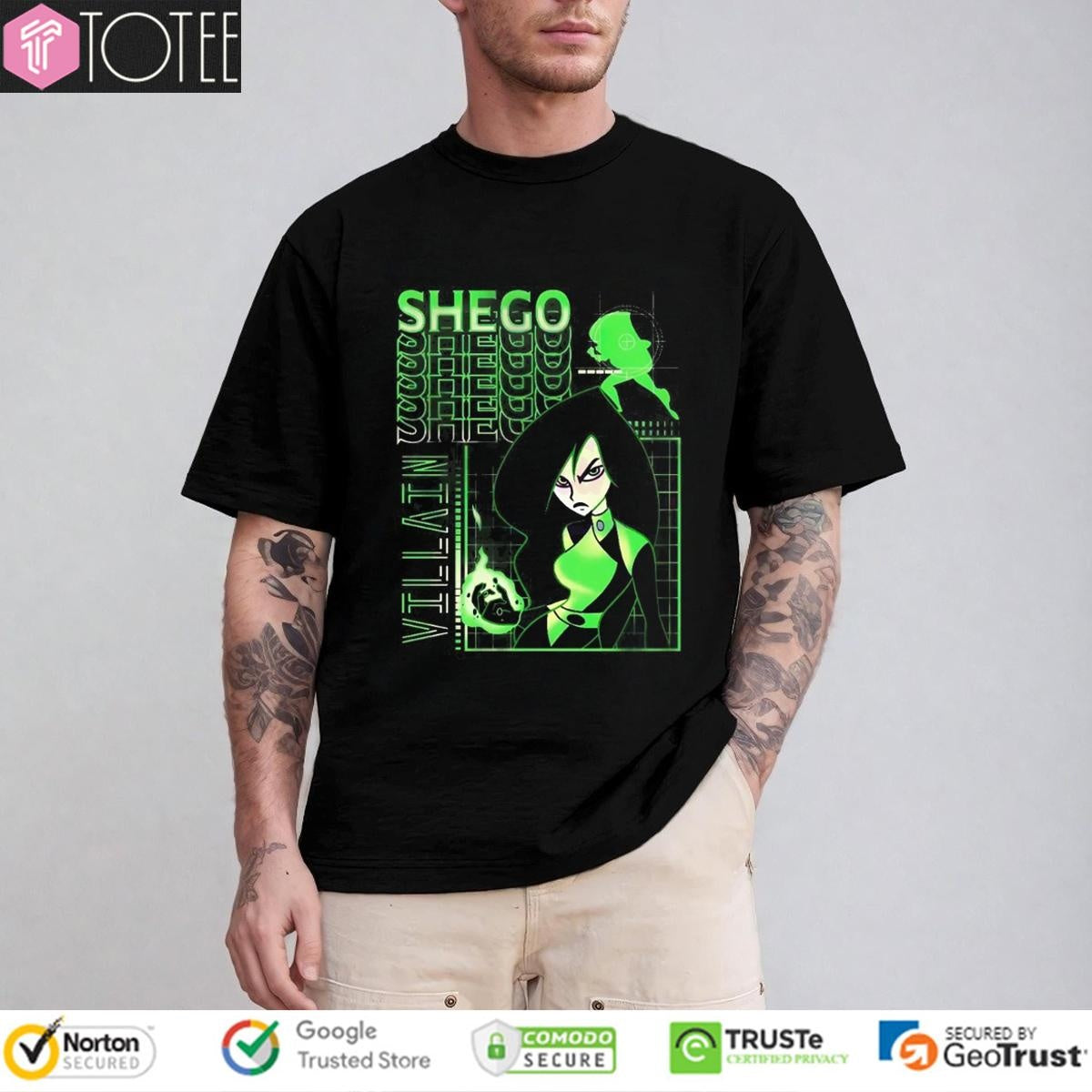 Shego Kim Possible Neon Villain Cartoon Graphic T-shirt