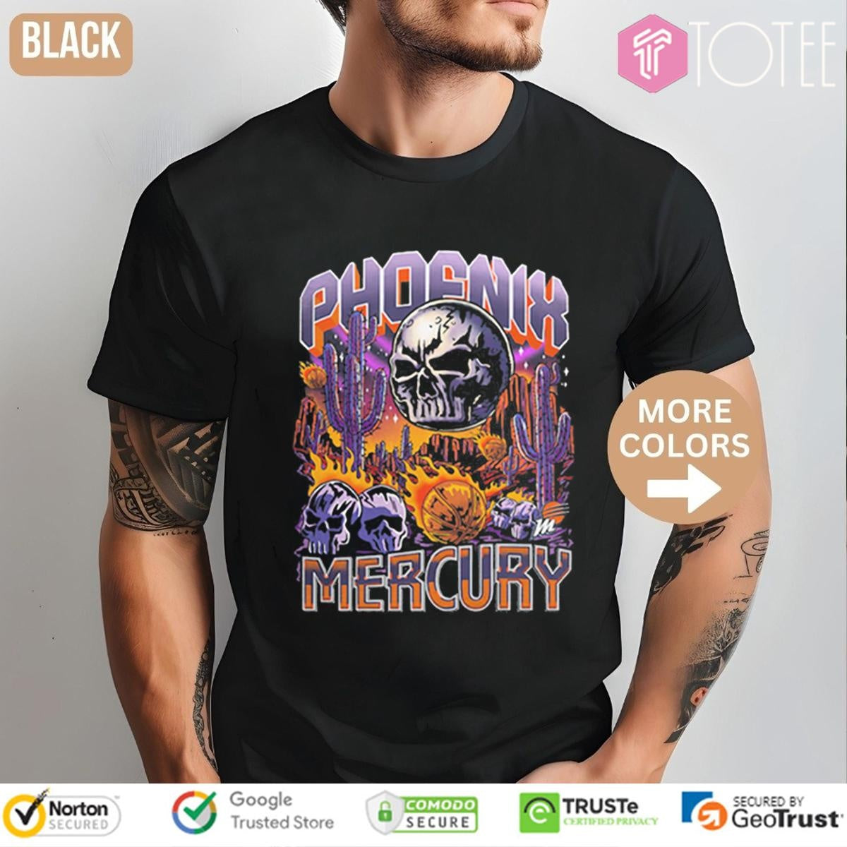 Skulls Phoenix Mercury Warren Lotas Black Planet Mercury T-shirt