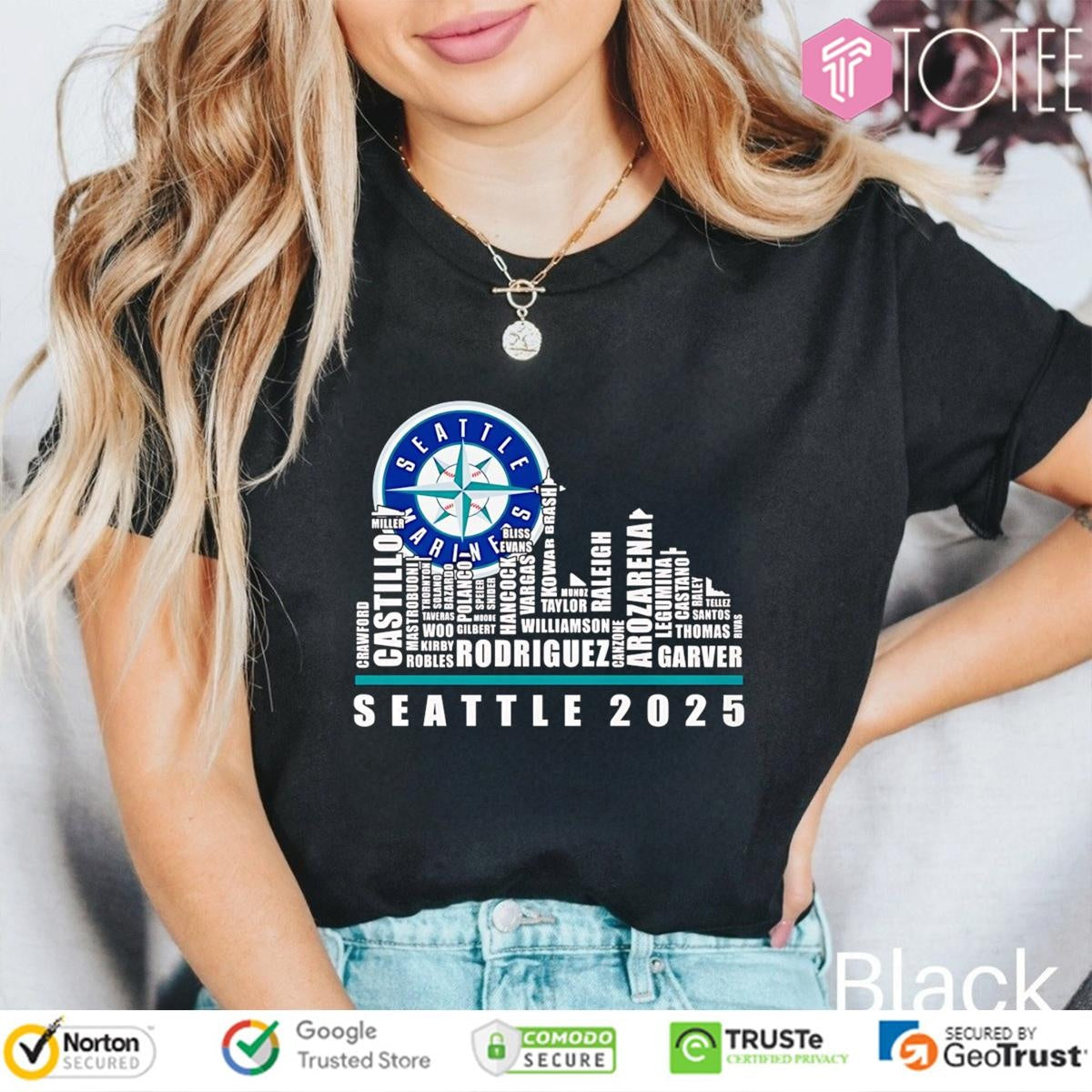 Skyline Name Seattle Seahawks 2025 T-shirt