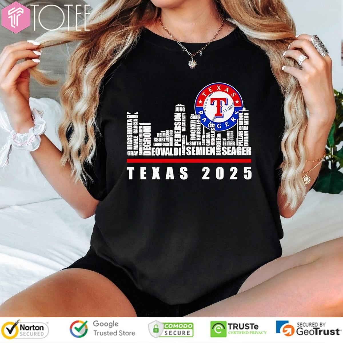 Skyline Name Texas Rangers 2025 T-shirt