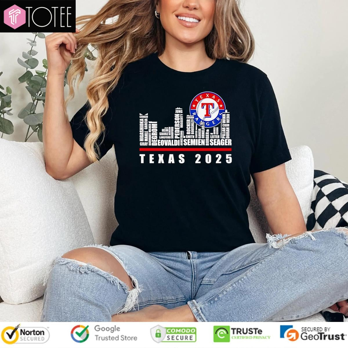 Skyline Name Texas Rangers 2025 T-shirt
