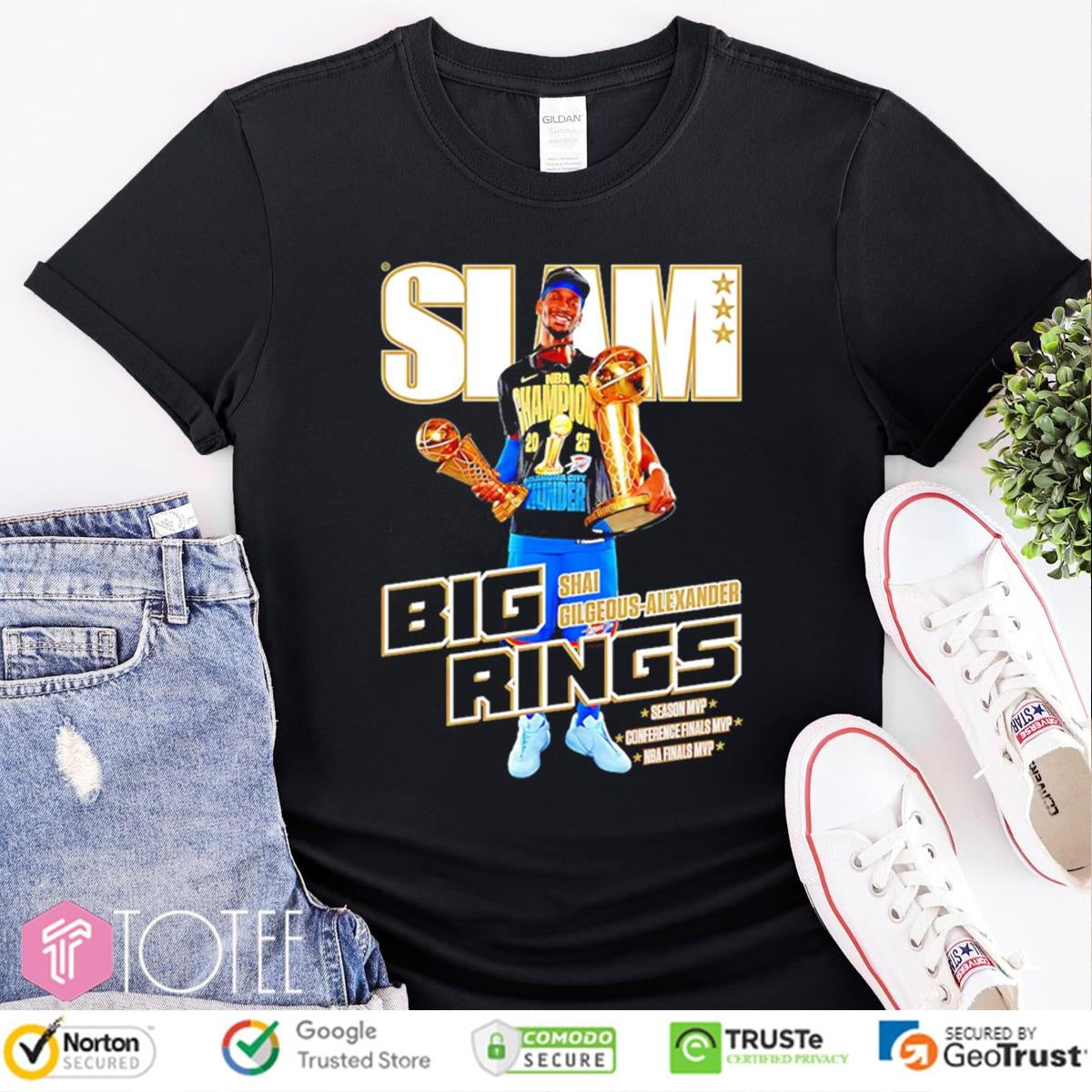 Slam Shai Gilgeous-Alexander Big Rings Oklahoma City Thunder T-shirt
