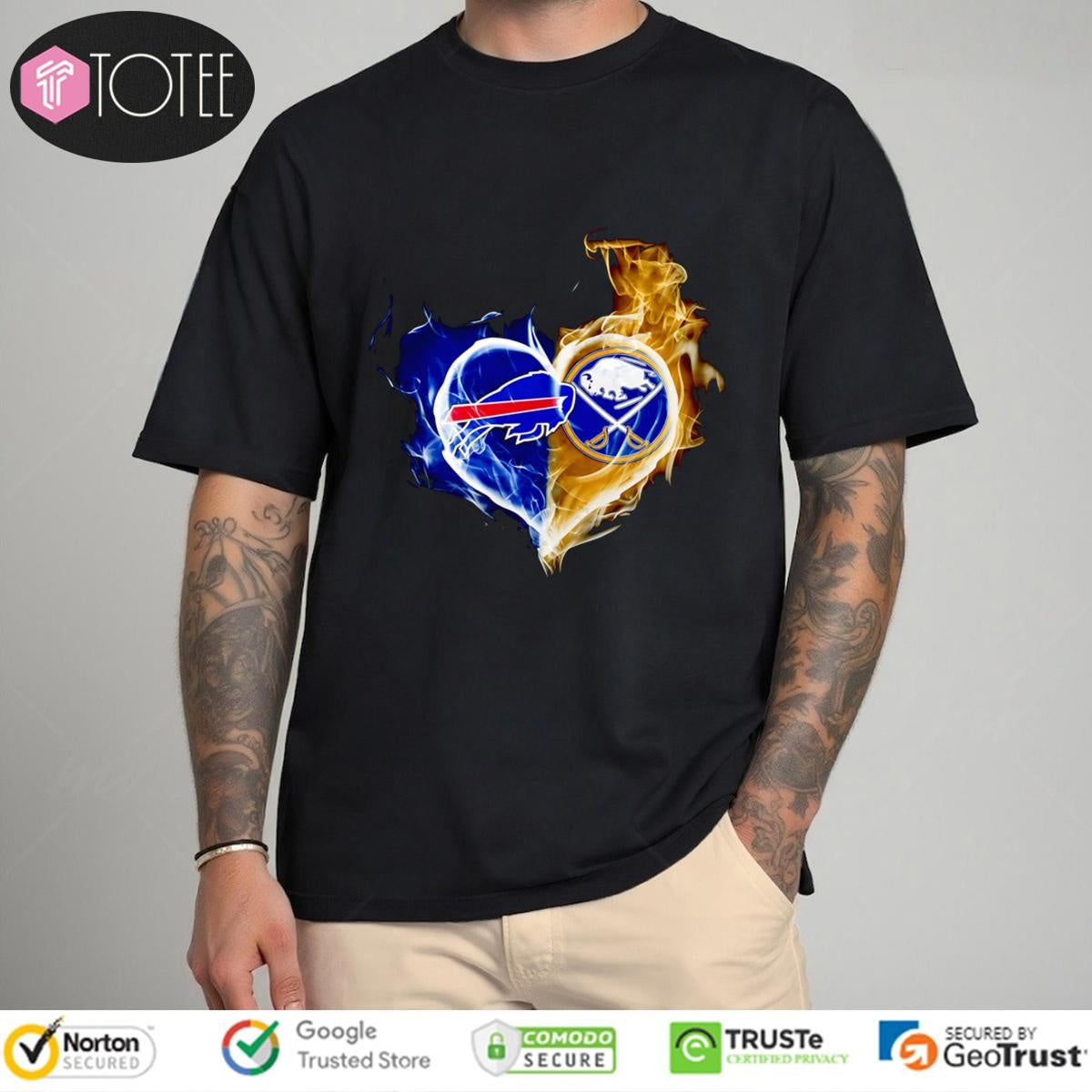Smoke Heart Buffalo Bills Buffalo Sabres T-shirt