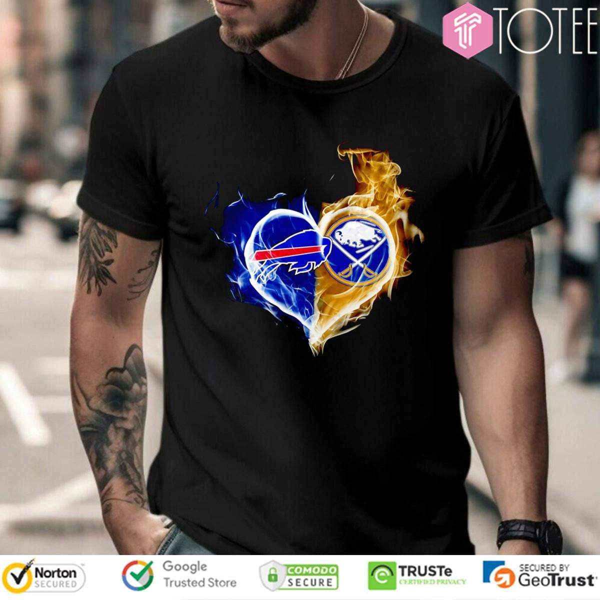 Smoke Heart Buffalo Bills Buffalo Sabres T-shirt