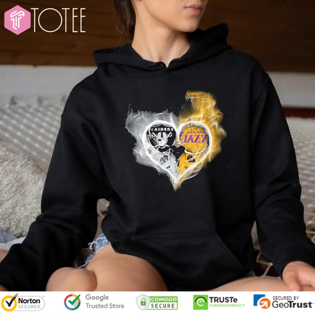 Smoke Heart Las Vegas Raiders Los Angeles Lakers T-shirt
