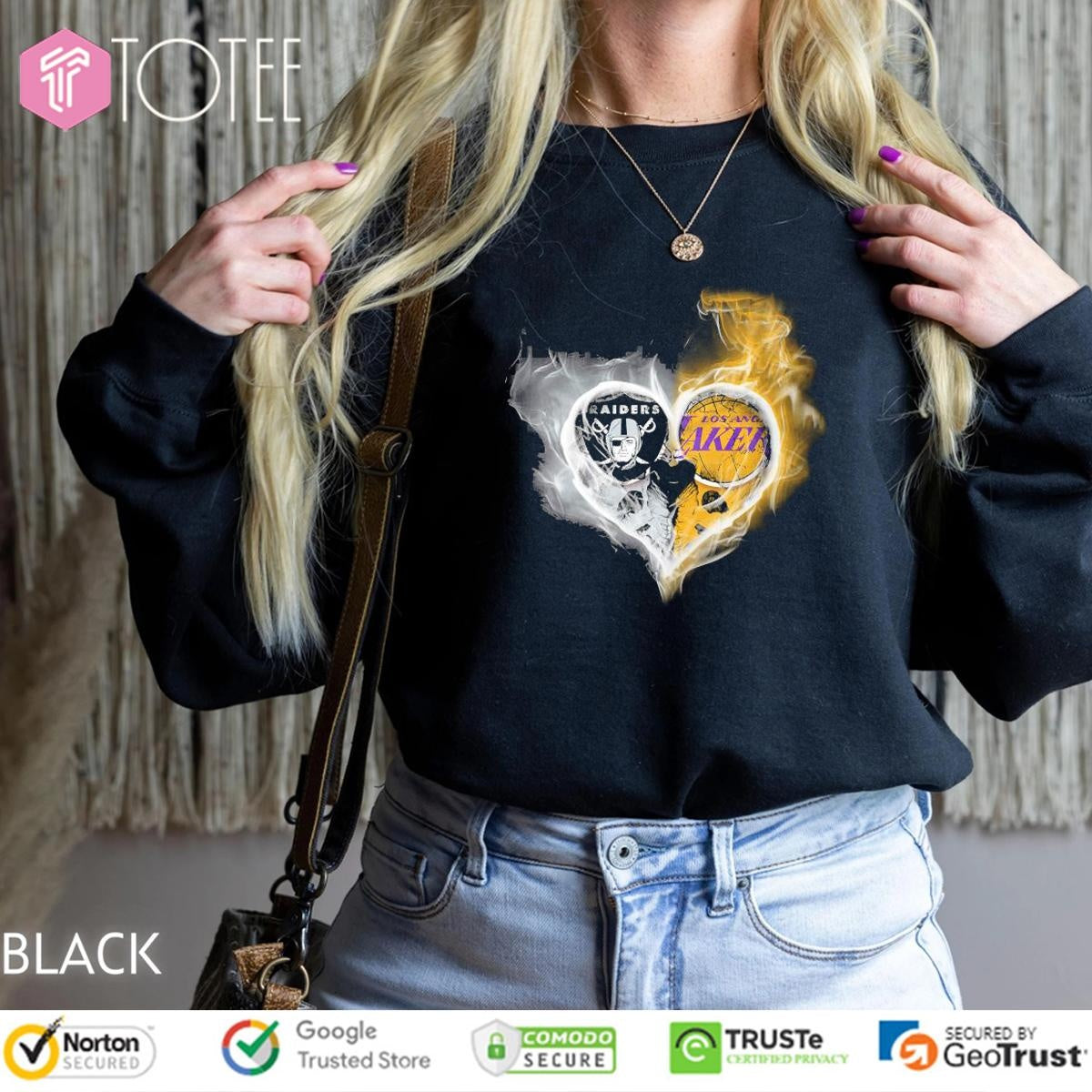 Smoke Heart Las Vegas Raiders Los Angeles Lakers T-shirt