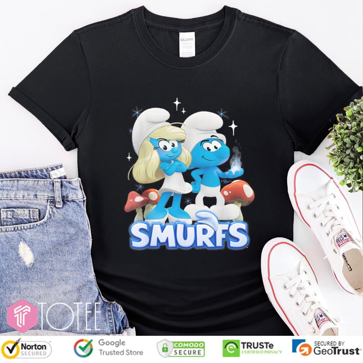 Smurfette No Name Smurfs Movie Cartoon T-shirt