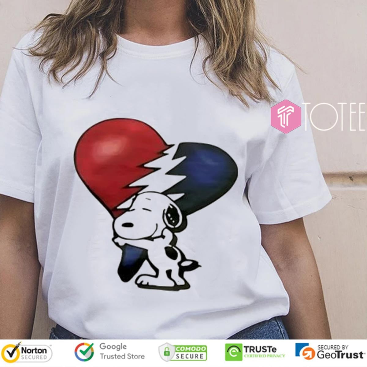 Snoopy Hug Grateful Dead Heart T-shirt