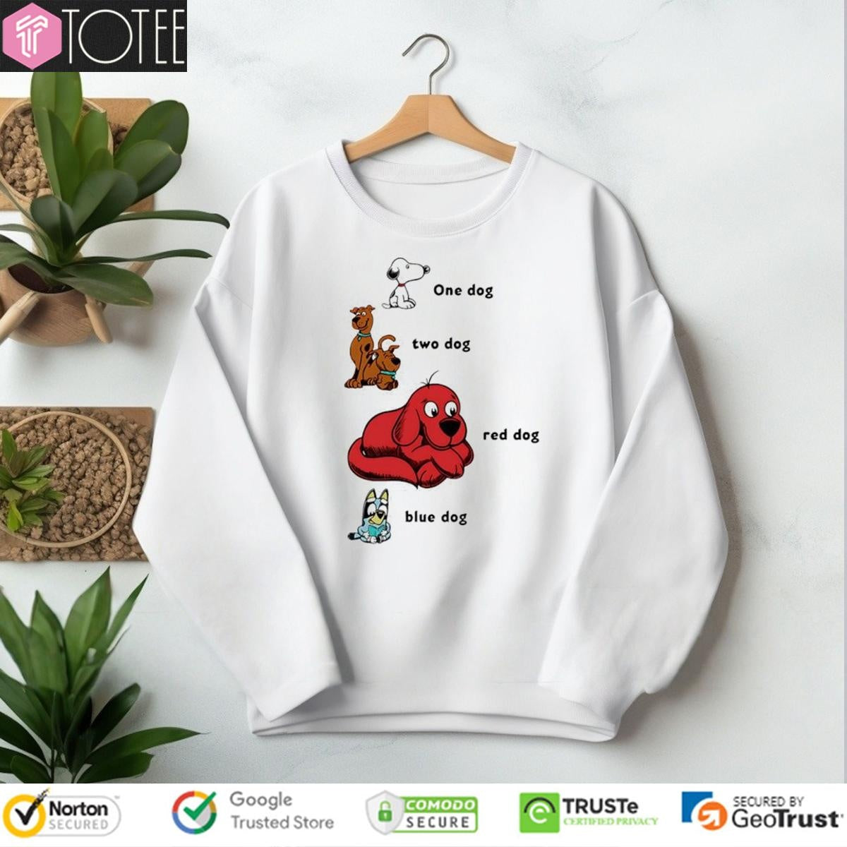 Snoopy One Dog Scooby Doo Two Dog Clifford Red Dog Blue Dog Bluey T-shirt