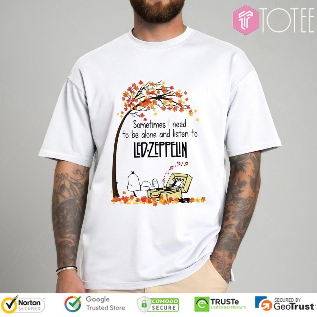 Sometimes I Need To Be Alone And Listen To Led Zeppelin Snoopy T-shirt