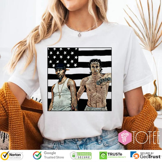 Stankantonia Nba Tattooed American Flag T-shirt