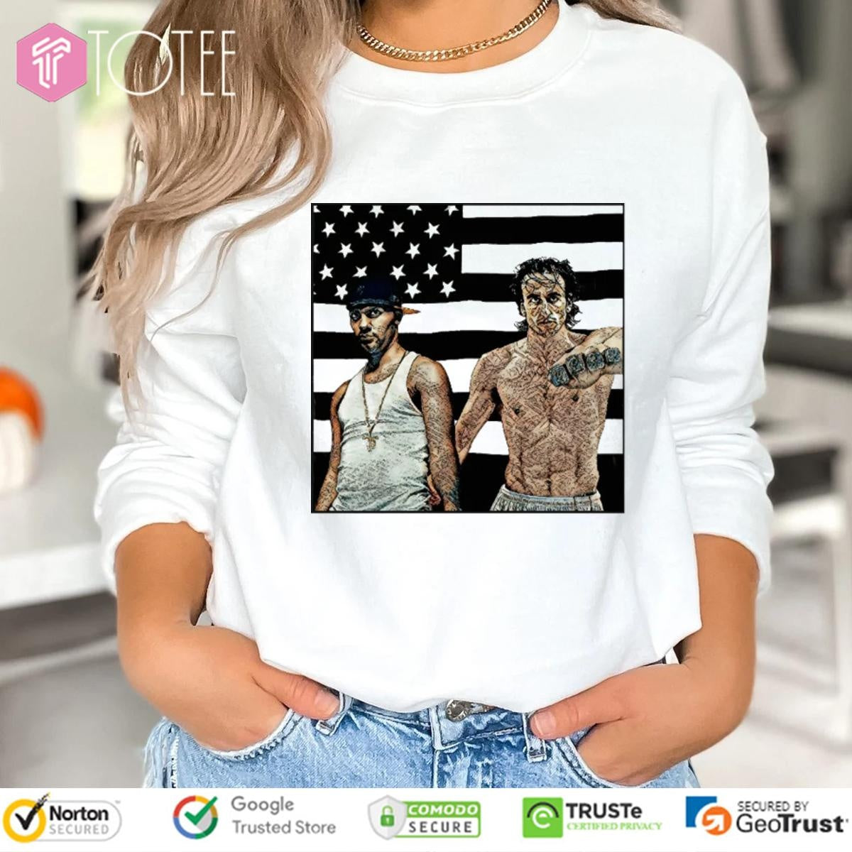 Stankantonia Nba Tattooed American Flag T-shirt