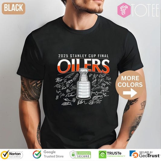 Stanley Cup Final 2025 Champions Edmonton Oilers Signatures T-shirt