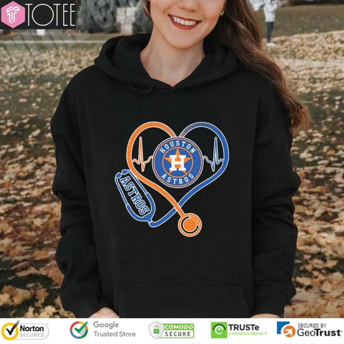 Stethoscope Heartbeat Nurse Houston Astros Baseball T-shirt